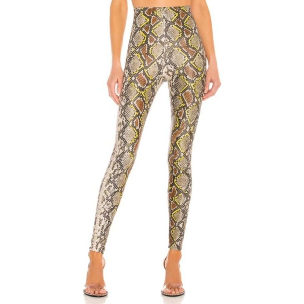 Commando Faux Leather Snakeskin Leggings in Color Neon Snake
